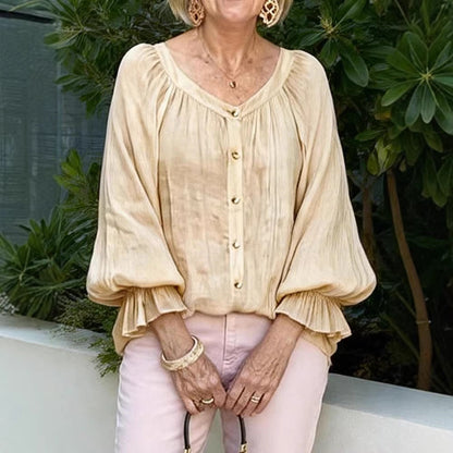 A Women's long sleeves  V-neck long sleeves