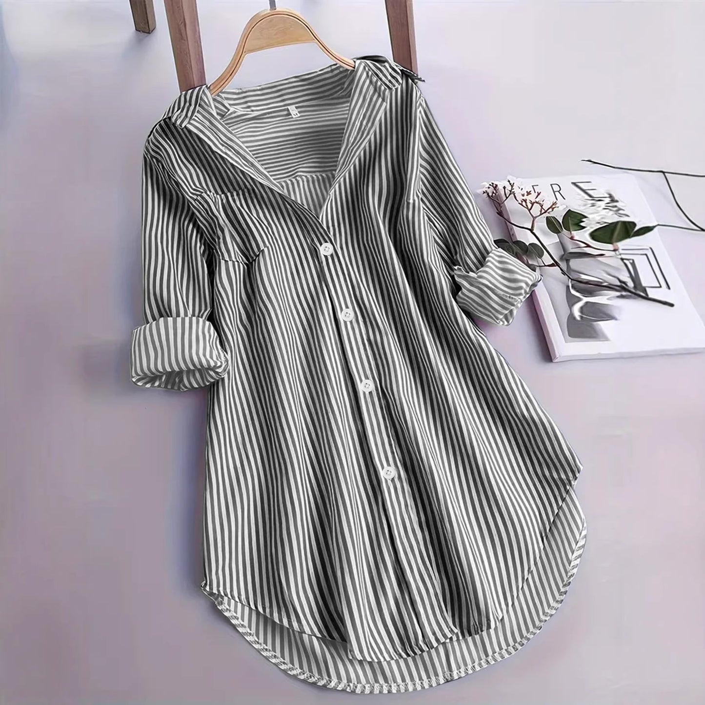 A striped long-sleeved shirt