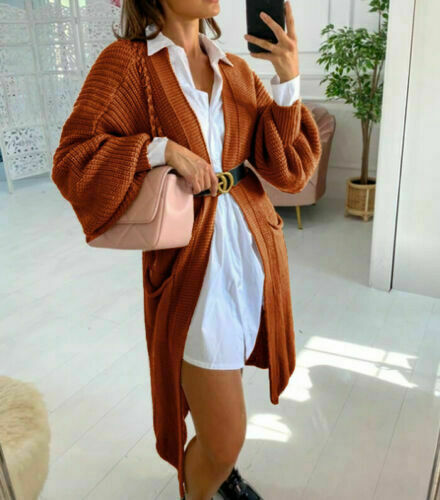 A long knit jacket
