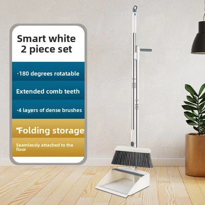 A folding broom dustpan combination set