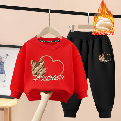 A children's sweatshirt set