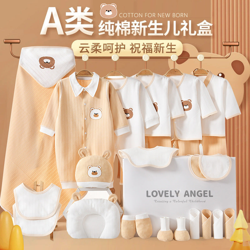 A4 Newborn Baby Gift Box Class A Pure Cotton Set Full Moon Baby Gift Newborn Newborn Meeting Gift Supplies - Mixbatch
