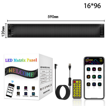 LED car soft screen usb car flexible advertising screen APP bluetooth window glass devil's eye display