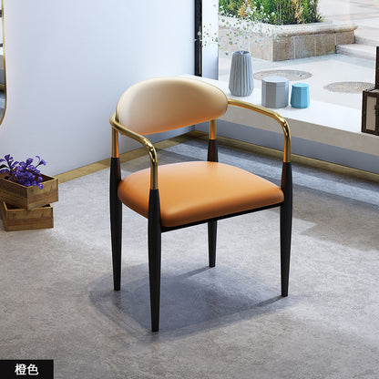 A dining chair stool with armrest back chair