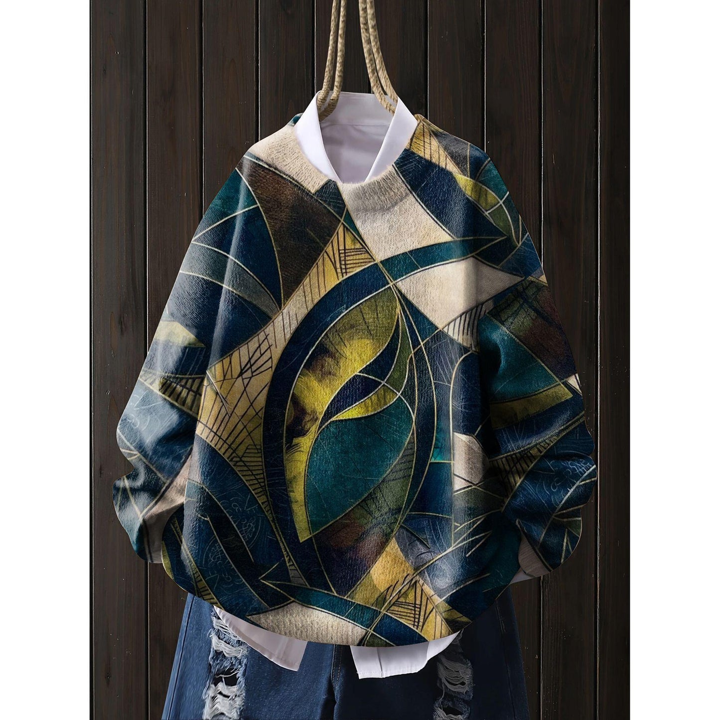 A printed sweater
