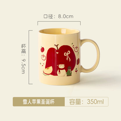 A Christmas mug creative cute cartoon ceramic cup girls coffee cup teacup holiday gift cup