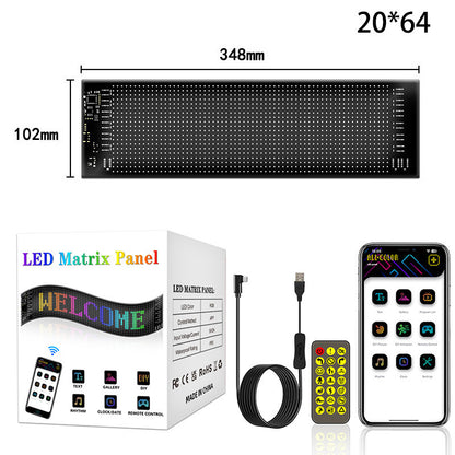 LED car soft screen usb car flexible advertising screen APP bluetooth window glass devil's eye display