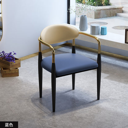 A dining chair stool with armrest back chair
