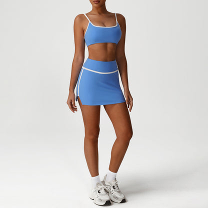 A sports suit women's contrasting colors, beautiful back, tight body, nude yoga suit, running fitness yoga suit