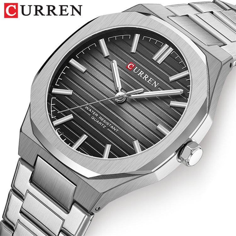 A  8456 men's steel belt business watch quartz simple men's watch cross-border explosion spot wholesale
