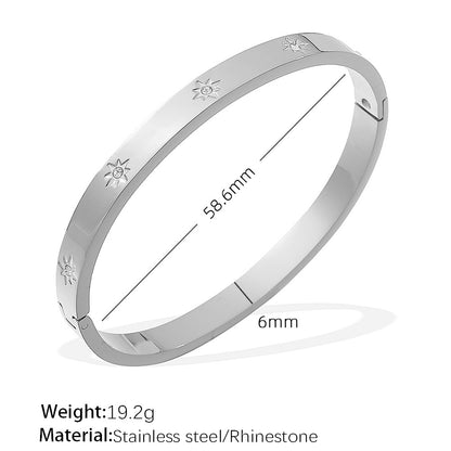 A European and American hot selling ins style titanium steel bracelet hexagram star snap buckle bracelet 18k gold-plated stainless steel zircon bracelet
