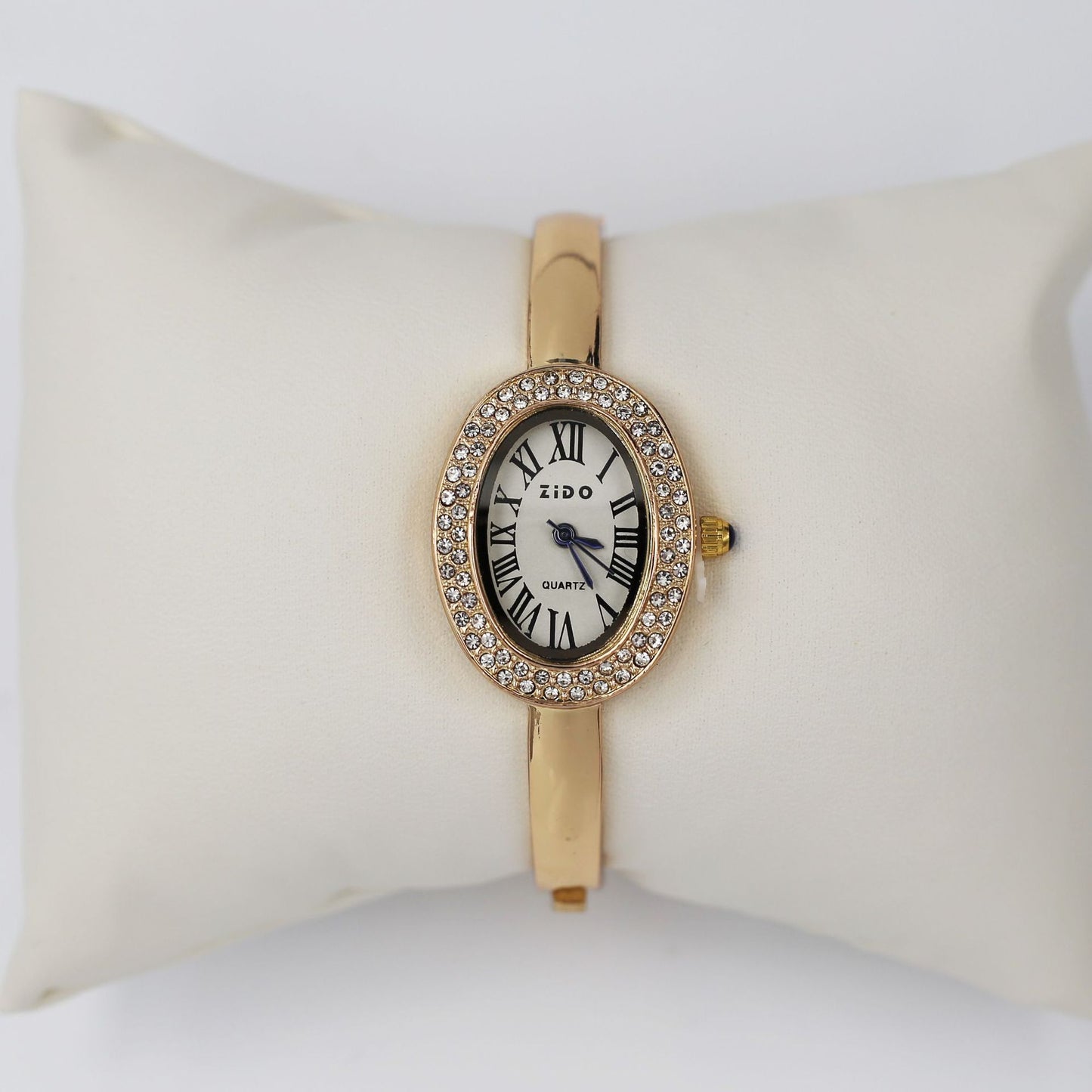 A new watch women's rose gold diamond ring, light luxury, high-end niche design, oval bracelet watch explosion