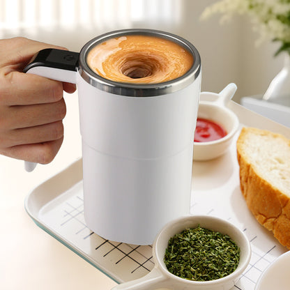 A Digital Display Intelligent Temperature Measurement Magnetic Automatic Mixing Cup Electric Coffee Cup Milkshake Cup Fitness Protein Shaker Cup