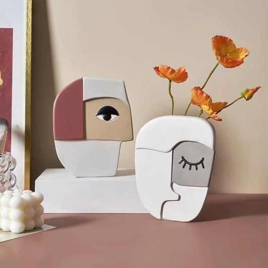 A abstract face vase home decoration moq:50piece