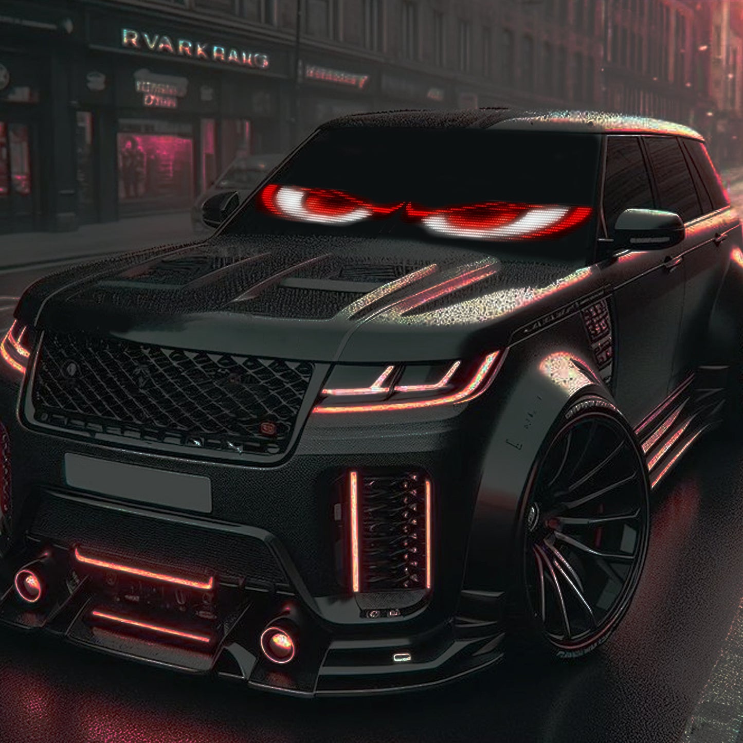 LED car soft screen usb car flexible advertising screen APP bluetooth window glass devil's eye display