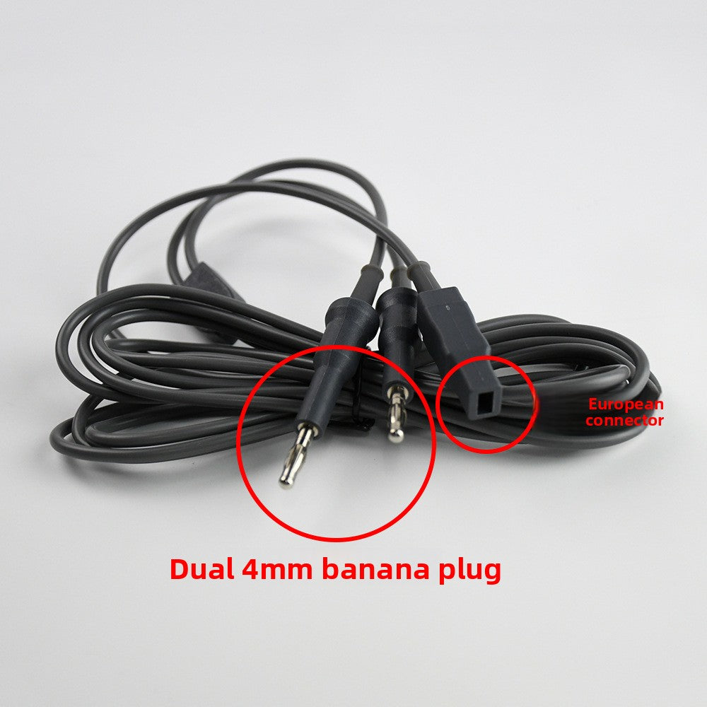 A Reusable bipolar coagulation clamp cable 4mm banana plug connection snake ESU-006C