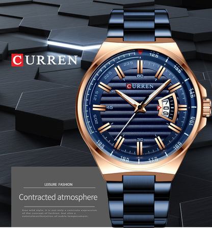 A  8375 Men's Business Quartz Watch, Calendar Foreign Trade Large Dial Men's Watch Waterproof Watch