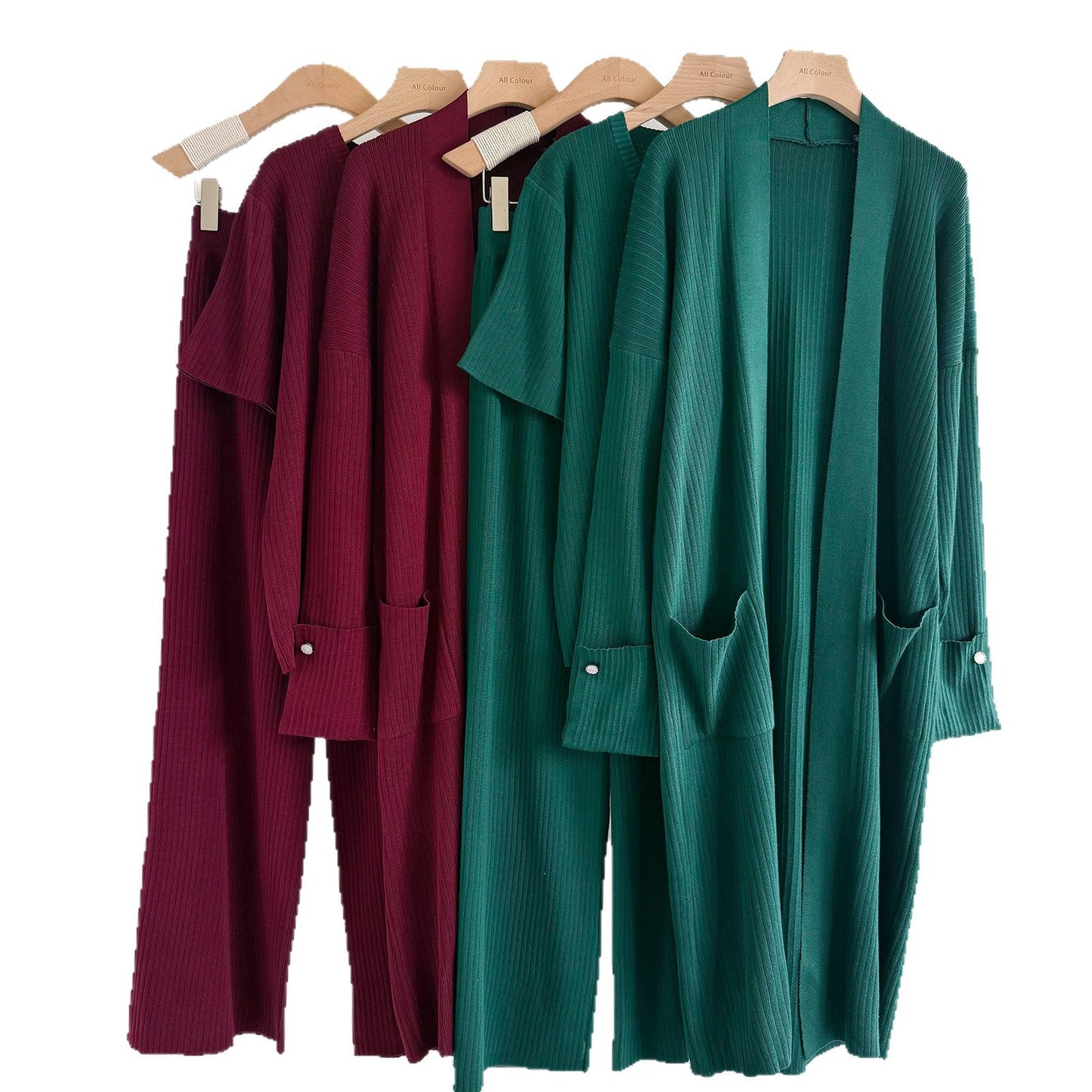 A three-piece knitted set