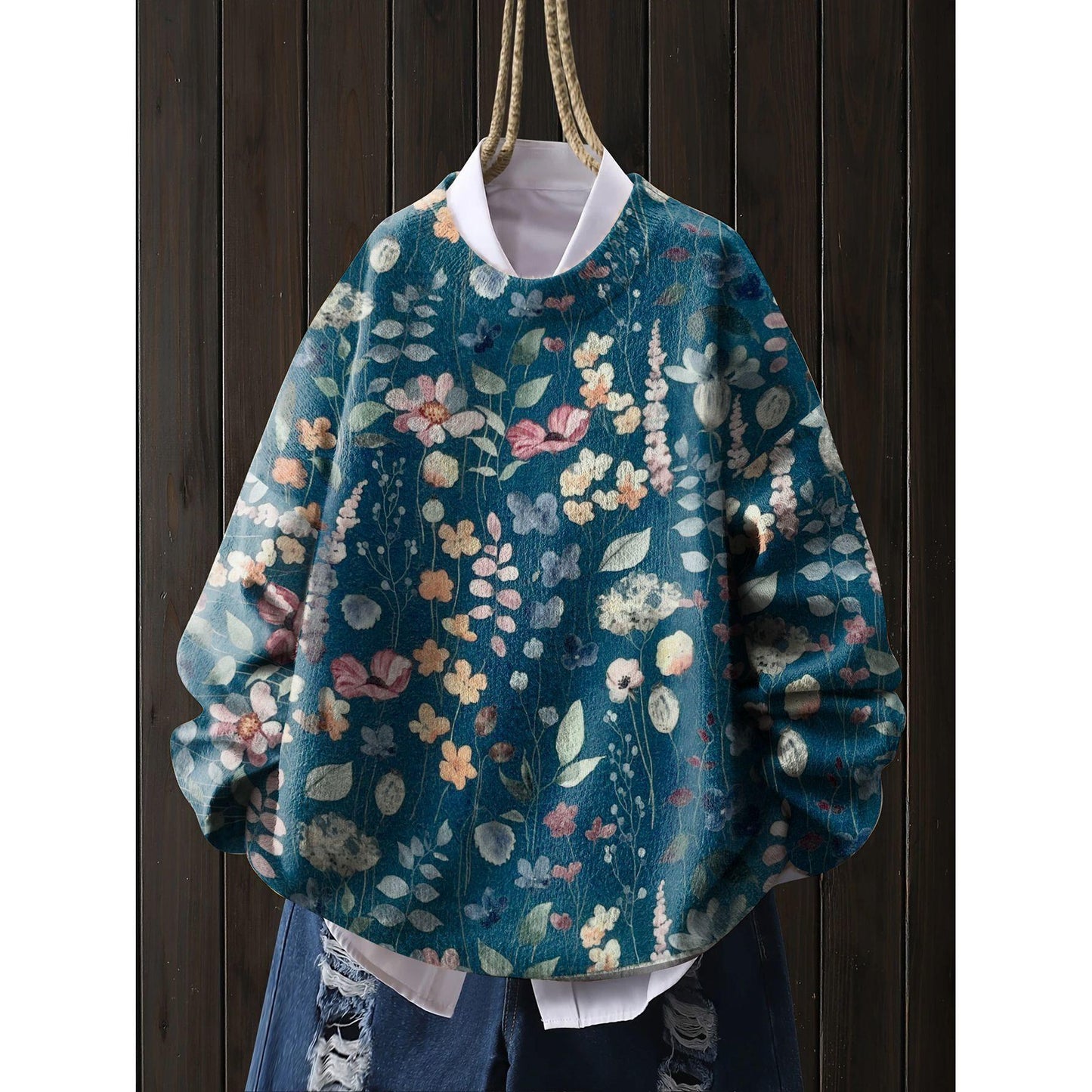 A printed sweater