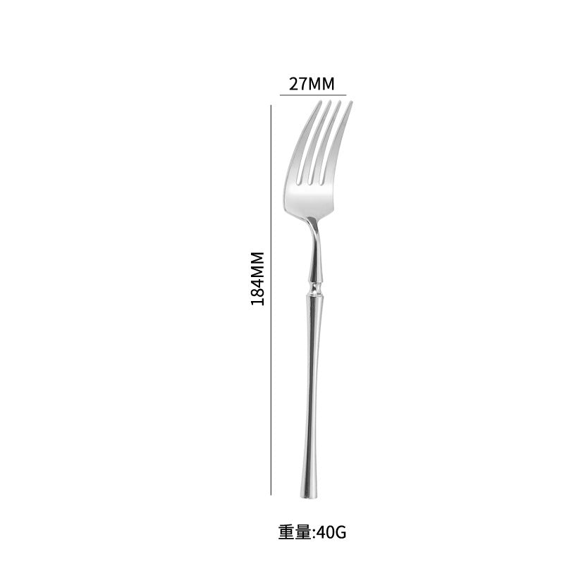 A stainless steel tableware