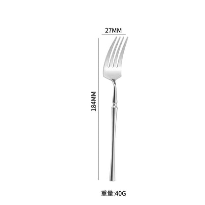 A stainless steel tableware