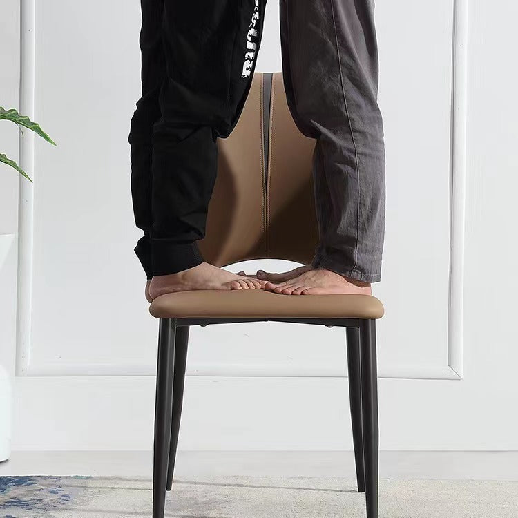 A leather metal chair