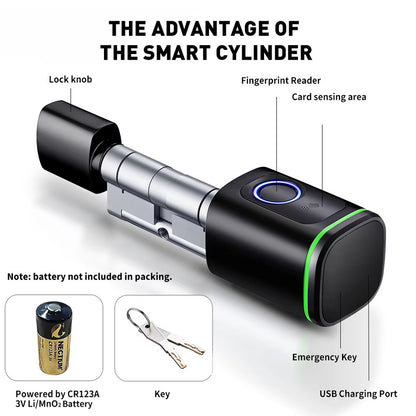 High-end household entrance door aluminum alloy smart lock cylinder lock graffiti pass password fingerprint swipe card smart lock