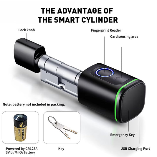 High-end household entrance door aluminum alloy smart lock cylinder lock graffiti pass password fingerprint swipe card smart lock
