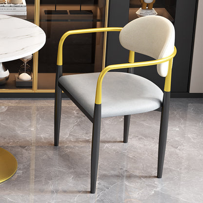 A dining chair stool with armrest back chair