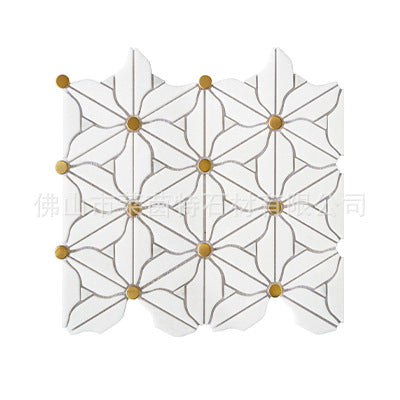 A marble mosaic wall tile