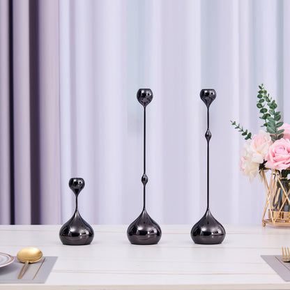 A European light luxury metal water drop silver candle table model house decoration home living room table dining room craft ornament