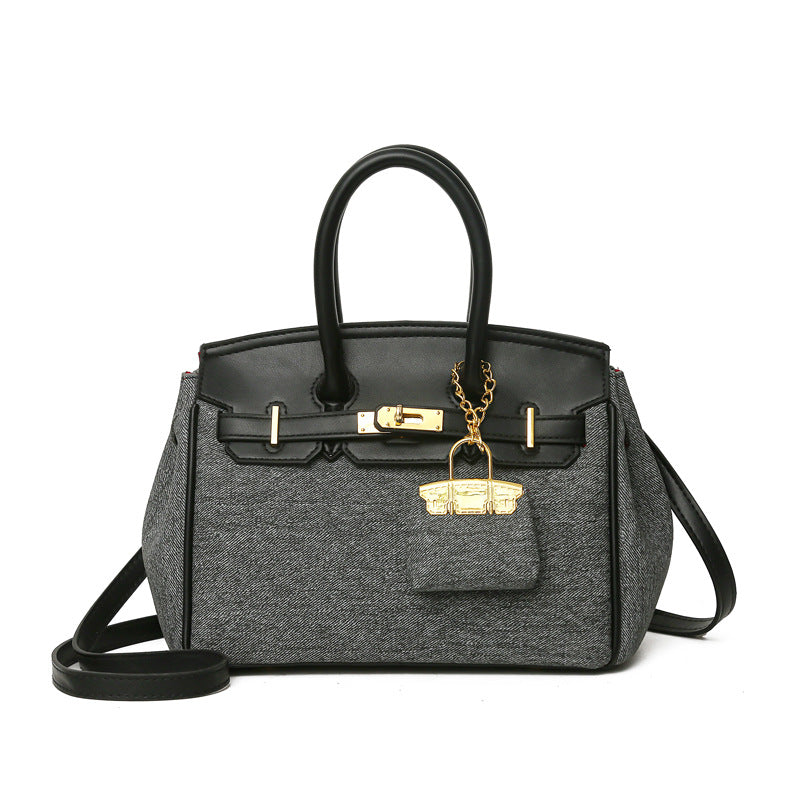 A denim handbag