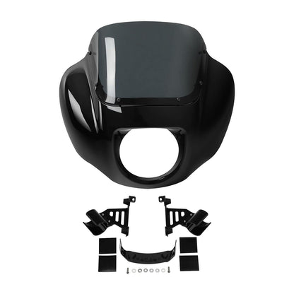 A Suitable for Harley Soft Tail Street Fighter Modified Hood Windshield Windshield Headlights Fairing 18-22 Years