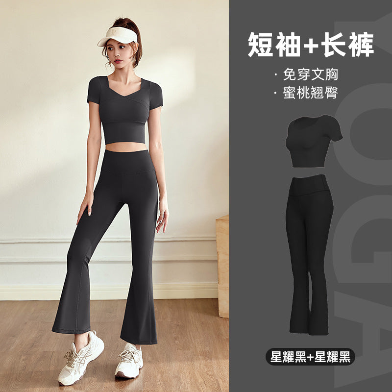 A Yoga suit Naked high elastic yoga suit Slim fit sports thin outdoor fitness suit women