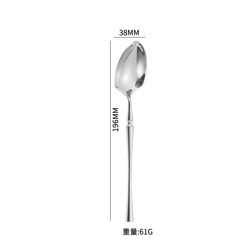 A stainless steel tableware