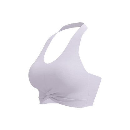 A new neck-hanging back sports underwear double-sided brocade high elastic breathable chest pad yoga vest for women