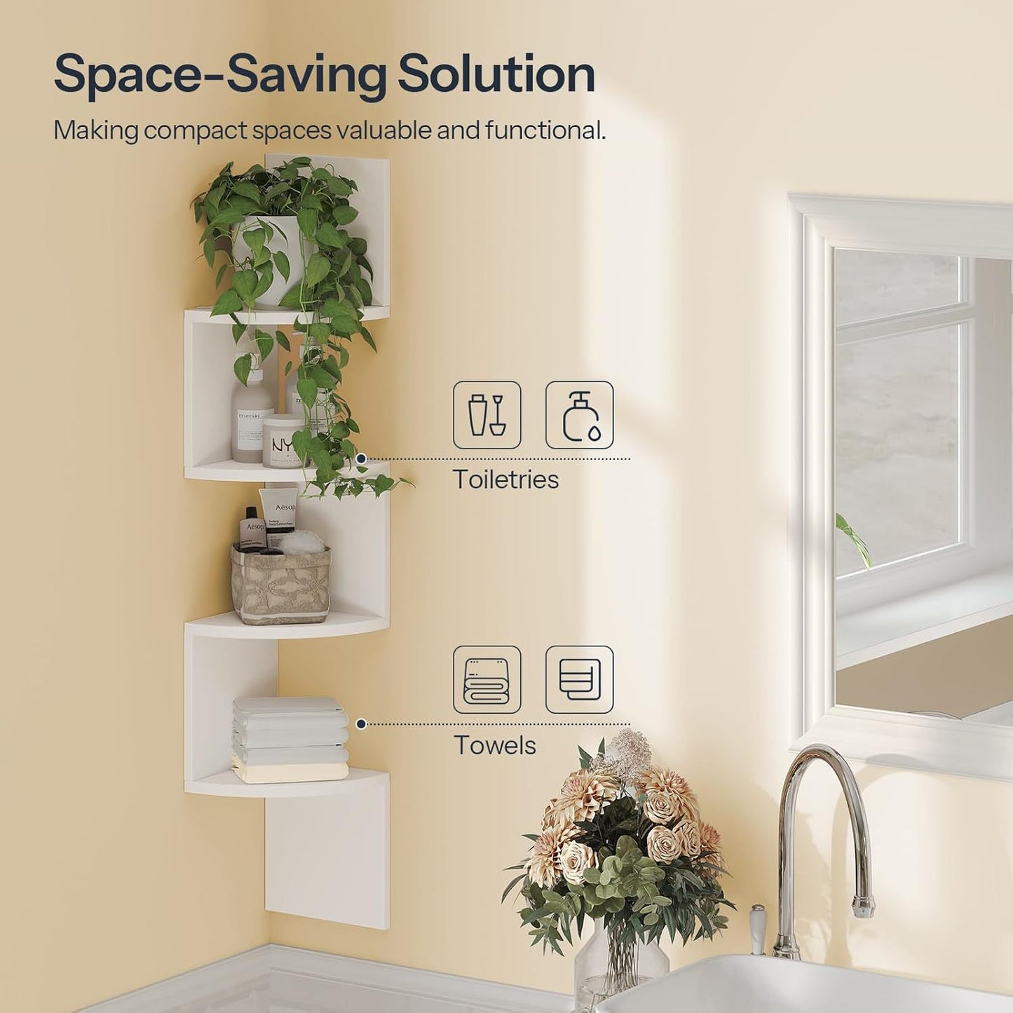 A Corner Shelf Corner Moisture-proof No Punching Wall Bedroom Wall Corner Bookshelf Kitchen Triangle Cabinet Storage Rack
