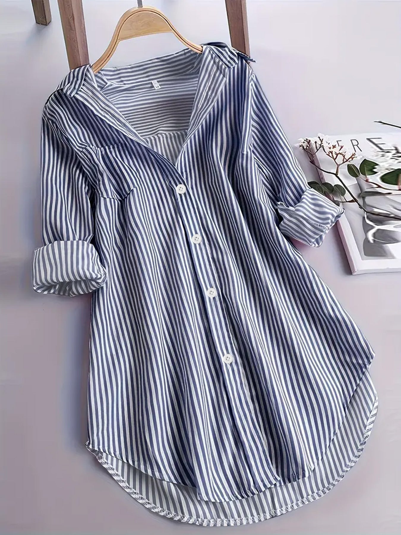 A striped long-sleeved shirt