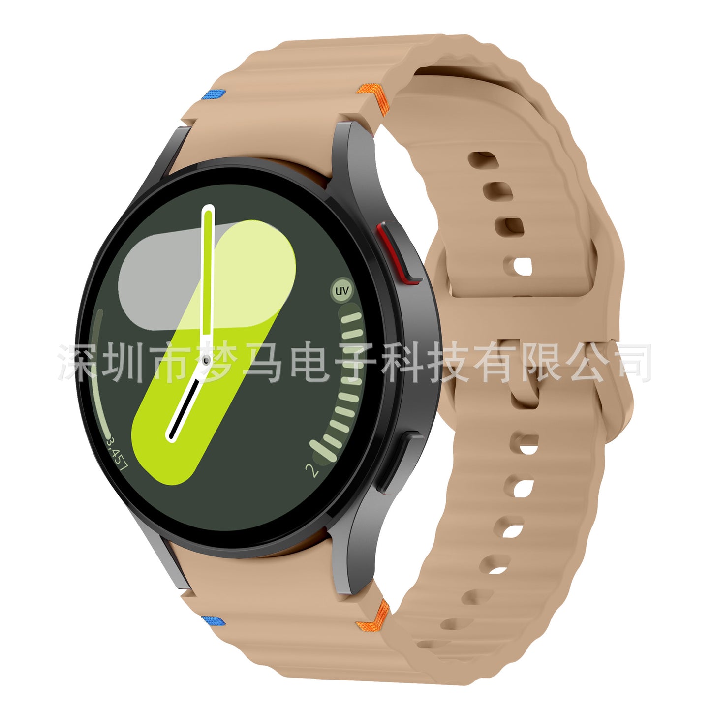 A Suitable for Samsung watch7/FE original wave stitching color buckle silicone strap universal watch654 strap