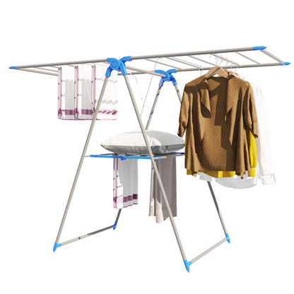 A drying rack floor-to-ceiling bedroom balcony baby home quilt drying removable storage stainless steel folding drying rack