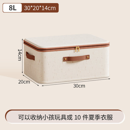 A cotton and linen zipper storage box