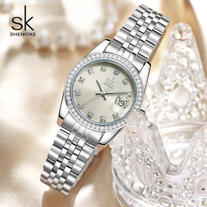 A SK watch women's waterproof zircon temperament quartz watch niche light luxury women's student watch