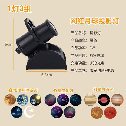 A creative moon earth projection lamp