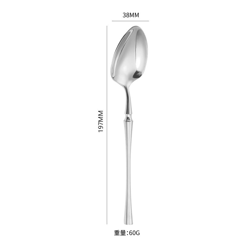 A stainless steel cutlery
