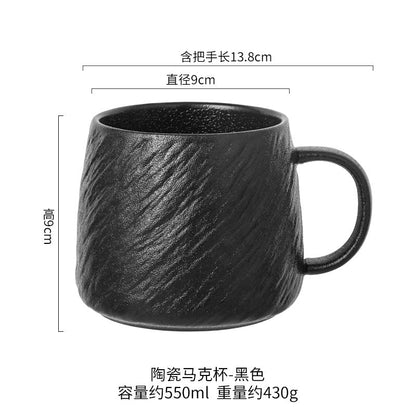 A Stone pattern microwave cup Simple ceramic mug Large capacity drinking cup Teacup Office home coffee cup