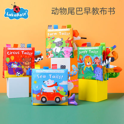 Animal Tail Cloth Book Baby Ringing Paper Cloth Book 0-1 Year Old Infant Toy Enlightenment Early Education Cloth Book