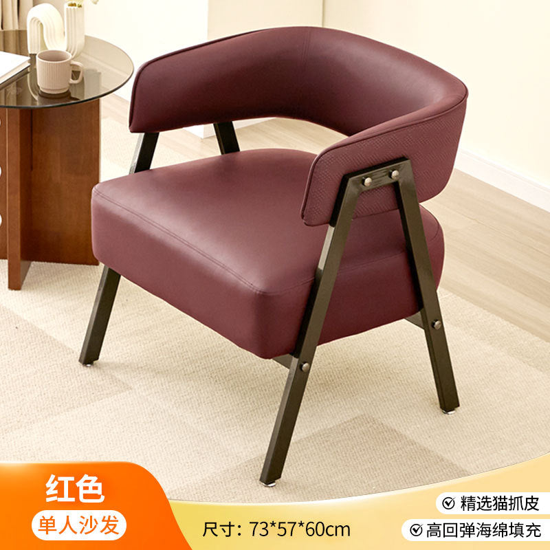 A single cat scratching casual, sofa chair