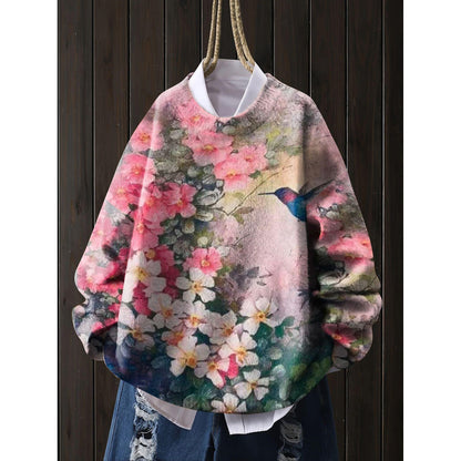 A printed sweater
