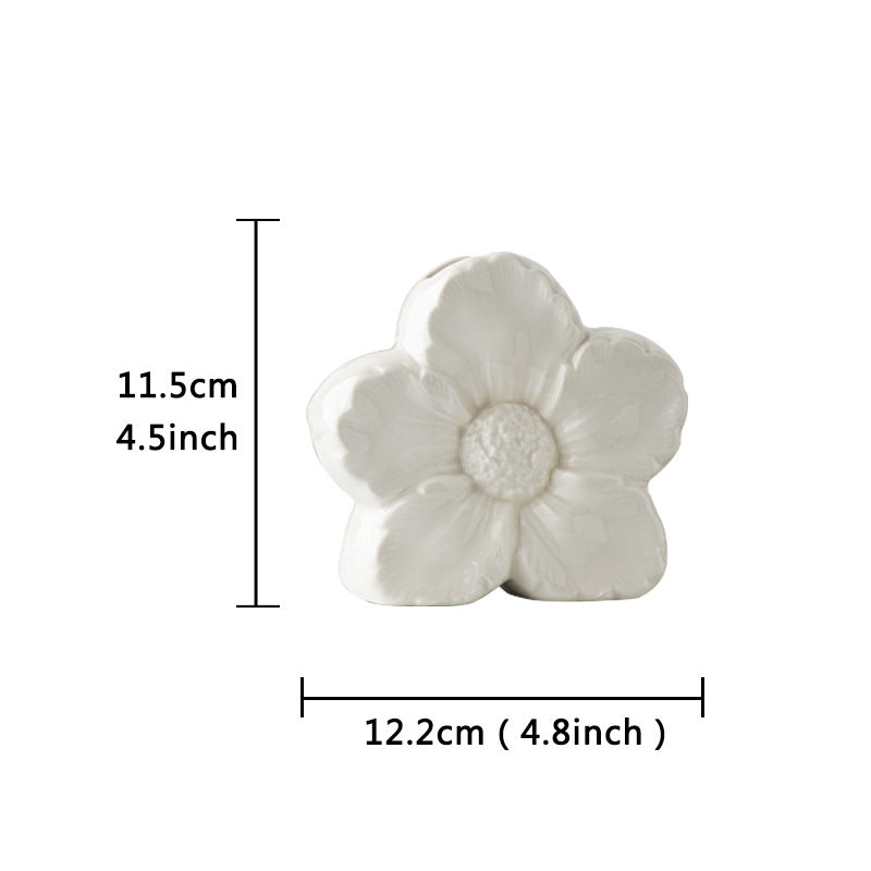 A flower ceramic vase ornament