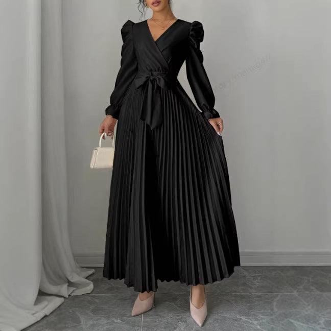 A long-sleeved dress